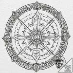 Burning circle with ancient sigils, concept a… – tattoo sketch (№1753604913_0, 27.07.2025 08:28) — tattoovalue.net