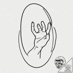 Black hand reaching from mirror, tattoo drawi… – tattoo sketch (№1753605705_0, 27.07.2025 08:41) — tattoovalue.net