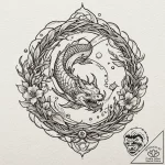 Orb encased in iron vines, tattoo line art, s… – tattoo sketch (№1753607884_0, 27.07.2025 09:18) — tattoovalue.net