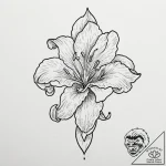 Heraldic lily – tattoo sketch (№1753608082_0, 27.07.2025 09:21) — tattoovalue.net