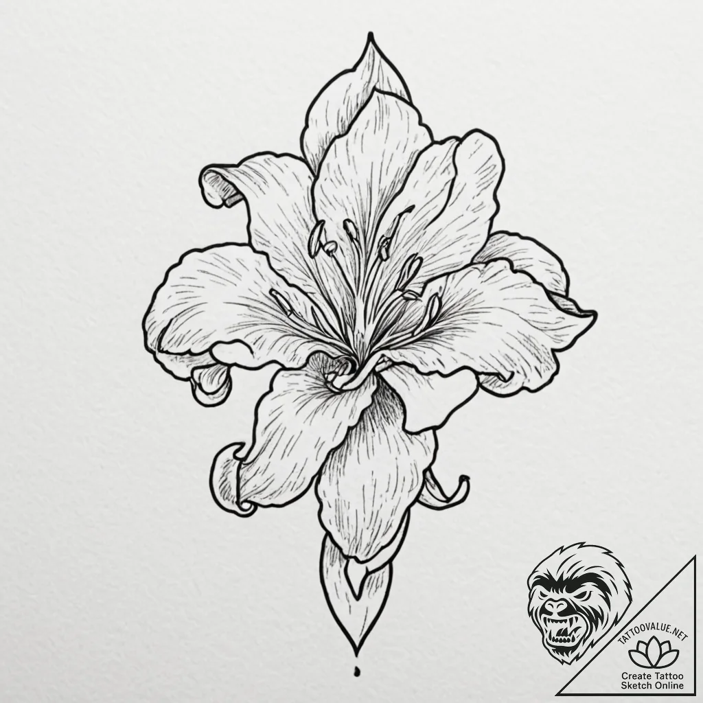 Heraldic lily - tattoo sketch (№1753608082_0, 27.07.2025 09:21) — tattoovalue.net