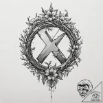 Withered bloom devouring ancient rune, artist… – tattoo sketch (№1753608479_0, 27.07.2025 09:27) — tattoovalue.net