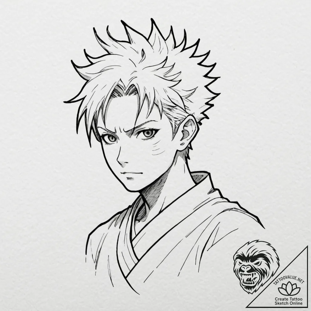Sukuna's markings from jujutsu kaisen - tattoo sketch (№1753608673_0, 27.07.2025 09:31) — tattoovalue.net