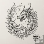 Horned wings devouring starlight, ink illustr… – tattoo sketch (№1753611047_0, 27.07.2025 10:10) — tattoovalue.net