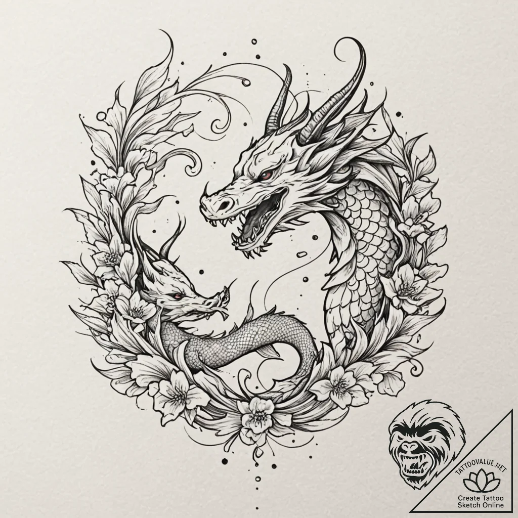 Horned wings devouring starlight, ink illustr... - tattoo sketch (№1753611047_0, 27.07.2025 10:10) — tattoovalue.net