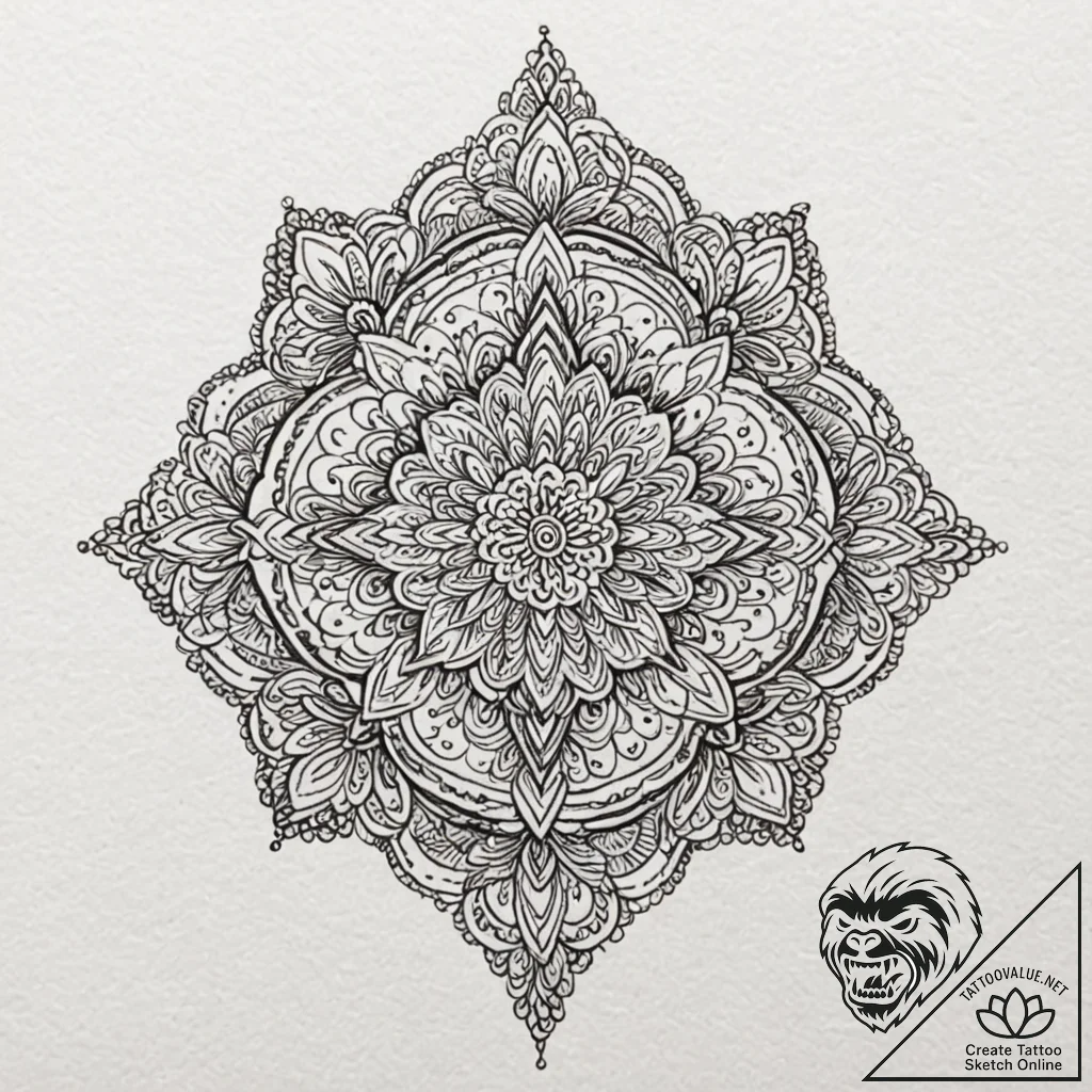 A spinning top, concept art for tattoo, ornam... - tattoo sketch (№1753612039_0, 27.07.2025 10:27) — tattoovalue.net