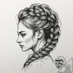 A powerful braided hair, intricate,, tattoo s… – tattoo sketch (№1753613233_0, 27.07.2025 10:47) — tattoovalue.net