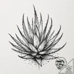 Aloe, tattoo flash sheet design, watercolor t… – tattoo sketch (№1753613432_0, 27.07.2025 10:50) — tattoovalue.net