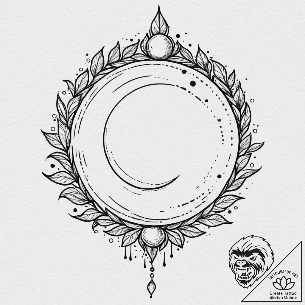 Eclipse vine growing through crown, tattoo sk... - tattoo sketch (№1753614225_0, 27.07.2025 11:03) — tattoovalue.net