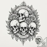 Flock of birds, tattoo line art, on a clean w… – tattoo sketch (№1753615212_0, 27.07.2025 11:20) — tattoovalue.net