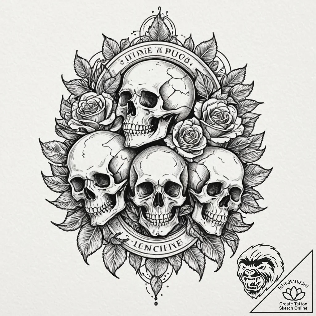 Flock of birds, tattoo line art, on a clean w... - tattoo sketch (№1753615212_0, 27.07.2025 11:20) — tattoovalue.net