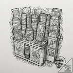 Vending machine selling snacks and drinks, ta… – tattoo sketch (№1753615806_0, 27.07.2025 11:30) — tattoovalue.net