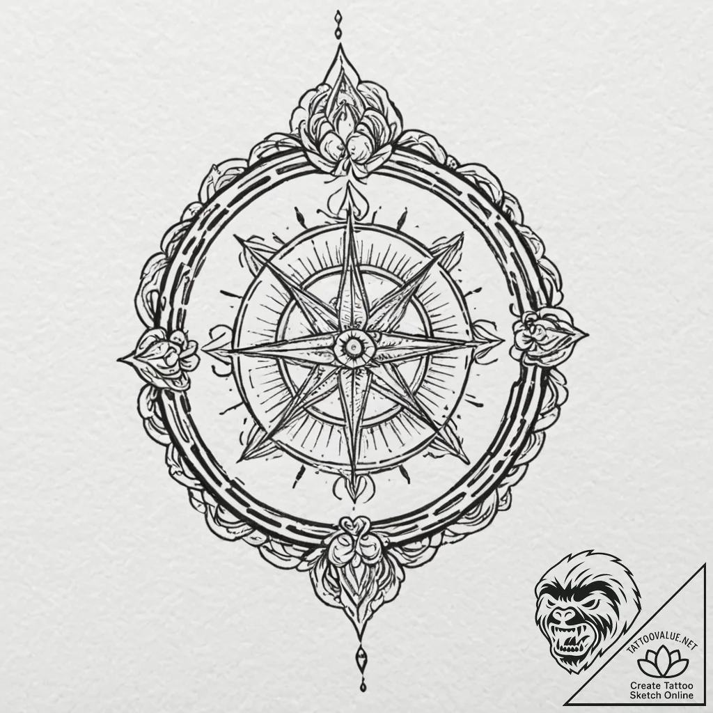 An old, leather-bound grimoire, tattoo flash... - tattoo sketch (№1753616004_0, 27.07.2025 11:33) — tattoovalue.net