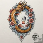 Crystal serpent coiled around moon, tattoo fl… – tattoo sketch (№1753616203_0, 27.07.2025 11:36) — tattoovalue.net