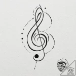 Quarter note, simple and timeless, for a musi… – tattoo sketch (№1753616402_0, 27.07.2025 11:40) — tattoovalue.net