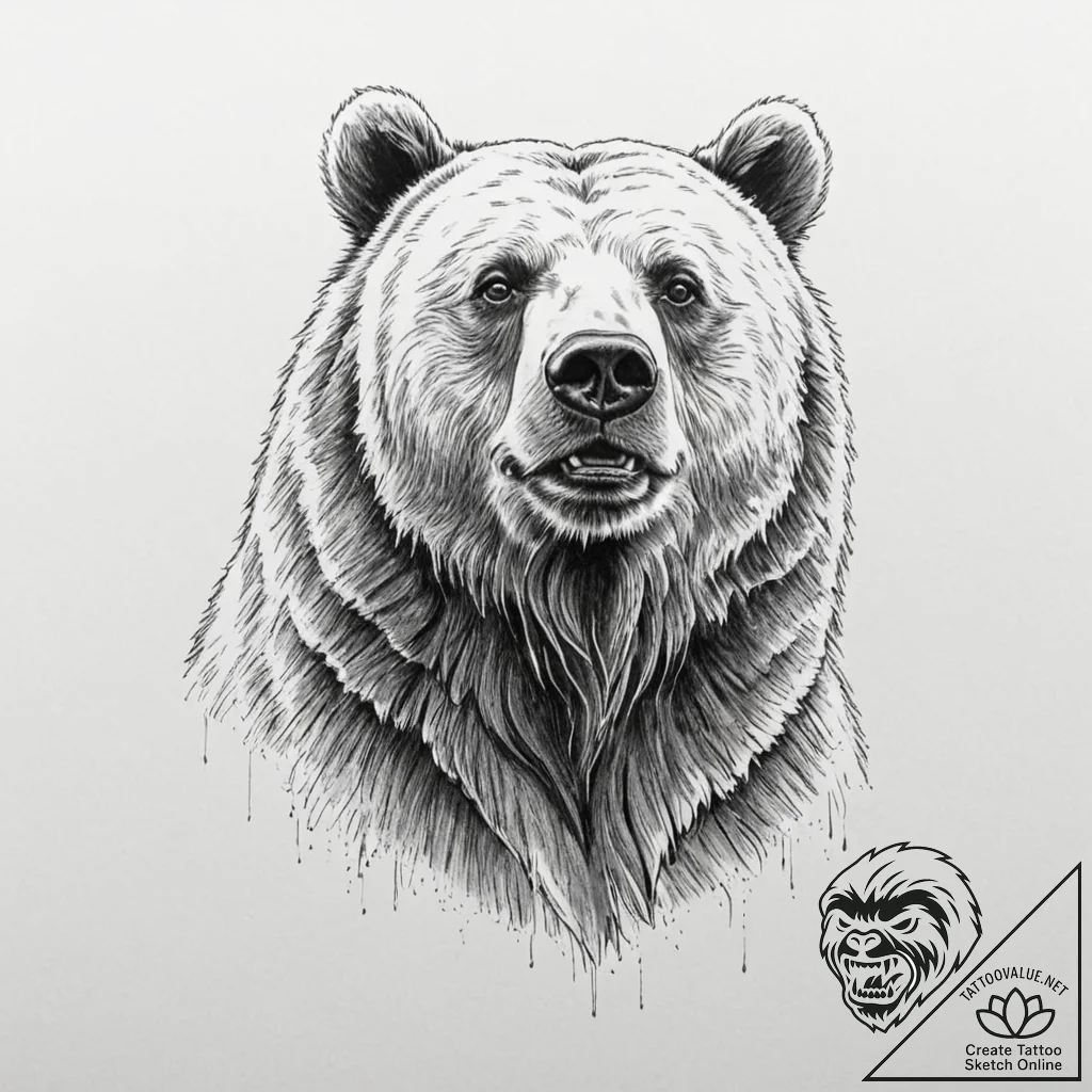 Bear - tattoo sketch (№1753617594_0, 27.07.2025 11:59) — tattoovalue.net