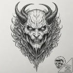 Demon talon tearing through veil, tattoo line… – tattoo sketch (№1753618977_0, 27.07.2025 12:22) — tattoovalue.net