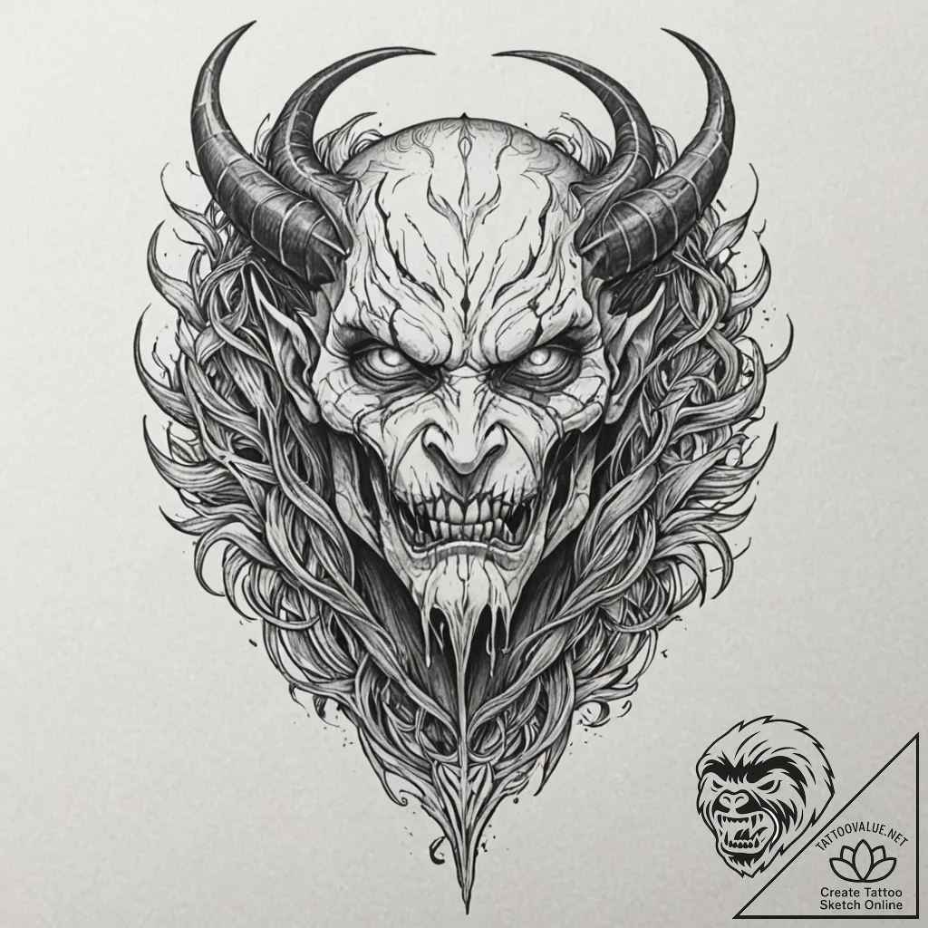 Demon talon tearing through veil, tattoo line... - tattoo sketch (№1753618977_0, 27.07.2025 12:22) — tattoovalue.net