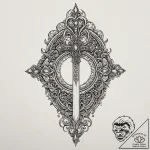 Pixel art sword in a stone, tattoo drawing ou… – tattoo sketch (№1753619571_0, 27.07.2025 12:32) — tattoovalue.net