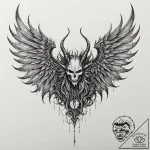 Corrupted paladin with one holy and one demon… – tattoo sketch (№1753619777_0, 27.07.2025 12:36) — tattoovalue.net