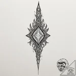 Ashen spear with glowing tip, tattoo drawing… – tattoo sketch (№1753619975_0, 27.07.2025 12:39) — tattoovalue.net