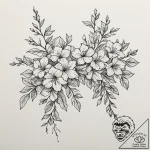 A vibrant bougainvillea plant climbing a wall… – tattoo sketch (№1753620176_0, 27.07.2025 12:42) — tattoovalue.net
