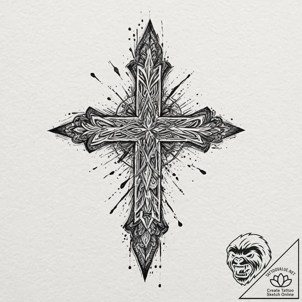 B, tattoo drawing outline, watercolor tattoo... - tattoo sketch (№1753620382_0, 27.07.2025 12:46) — tattoovalue.net
