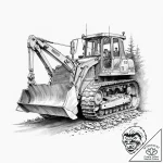 A powerful bulldozer on a construction site,… – tattoo sketch (№1753621994_0, 27.07.2025 13:13) — tattoovalue.net