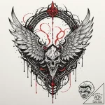 Graven wings beneath shattered gate, tattoo l… – tattoo sketch (№1753623832_0, 27.07.2025 13:43) — tattoovalue.net