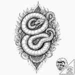 Opal serpent slithering through frost, tattoo… – tattoo sketch (№1753625010_0, 27.07.2025 14:03) — tattoovalue.net