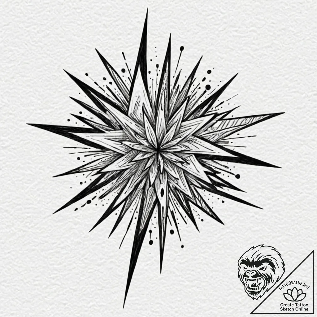 Fractured blade bleeding starlight, artistic... - tattoo sketch (№1753626405_0, 27.07.2025 14:26) — tattoovalue.net