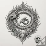 Aquatic dragon weaving through coral, artisti… – tattoo sketch (№1753627056_0, 27.07.2025 14:37) — tattoovalue.net