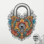 A padlock, artistic tattoo sketch, stylized i… – tattoo sketch (№1753627481_0, 27.07.2025 14:44) — tattoovalue.net