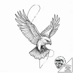 Hawk, tattoo flash sheet design, on a clean w… – tattoo sketch (№1753628897_0, 27.07.2025 15:08) — tattoovalue.net
