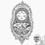Matryoshka doll, each layer revealing a diffe… – tattoo sketch (№1753630531_0, 27.07.2025 15:35) — tattoovalue.net
