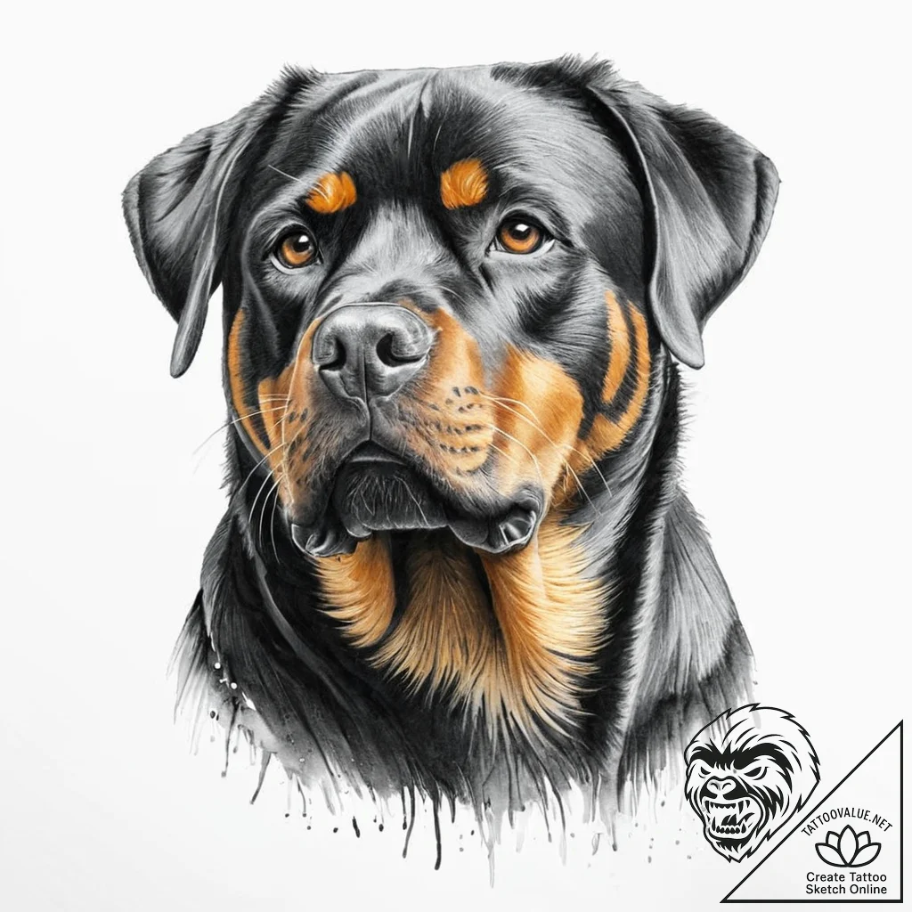 Rottweiler - tattoo sketch (№1753631561_0, 27.07.2025 15:52) — tattoovalue.net