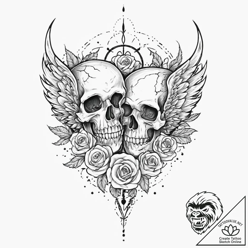 Molten wings tearing veil, tattoo sketch desi... - tattoo sketch (№1753631760_0, 27.07.2025 15:56) — tattoovalue.net