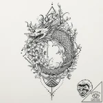 Blackthorn, tattoo drawing outline, on a clea… – tattoo sketch (№1753632596_0, 27.07.2025 16:09) — tattoovalue.net