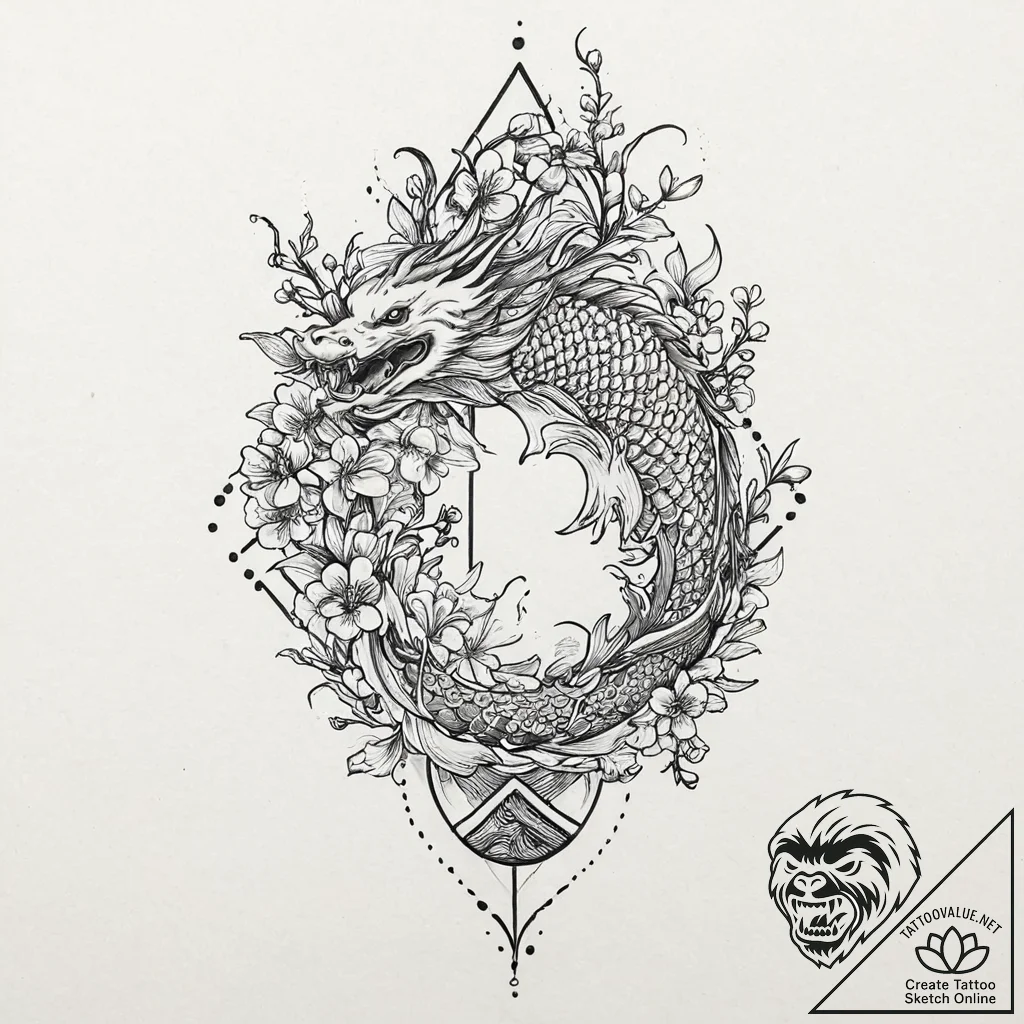 Blackthorn, tattoo drawing outline, on a clea... - tattoo sketch (№1753632596_0, 27.07.2025 16:09) — tattoovalue.net