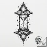 Leaking hourglass where sand is replaced by s… – tattoo sketch (№1753633578_0, 27.07.2025 16:26) — tattoovalue.net