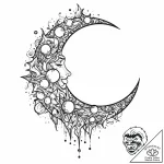 Iron relic beneath shattered moon, tattoo dra… – tattoo sketch (№1753633967_0, 27.07.2025 16:32) — tattoovalue.net