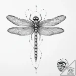 Mechanical dragonfly, ink illustration for ta… – tattoo sketch (№1753634167_0, 27.07.2025 16:36) — tattoovalue.net