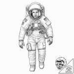 Astronaut – tattoo sketch (№1753634785_0, 27.07.2025 16:46) — tattoovalue.net