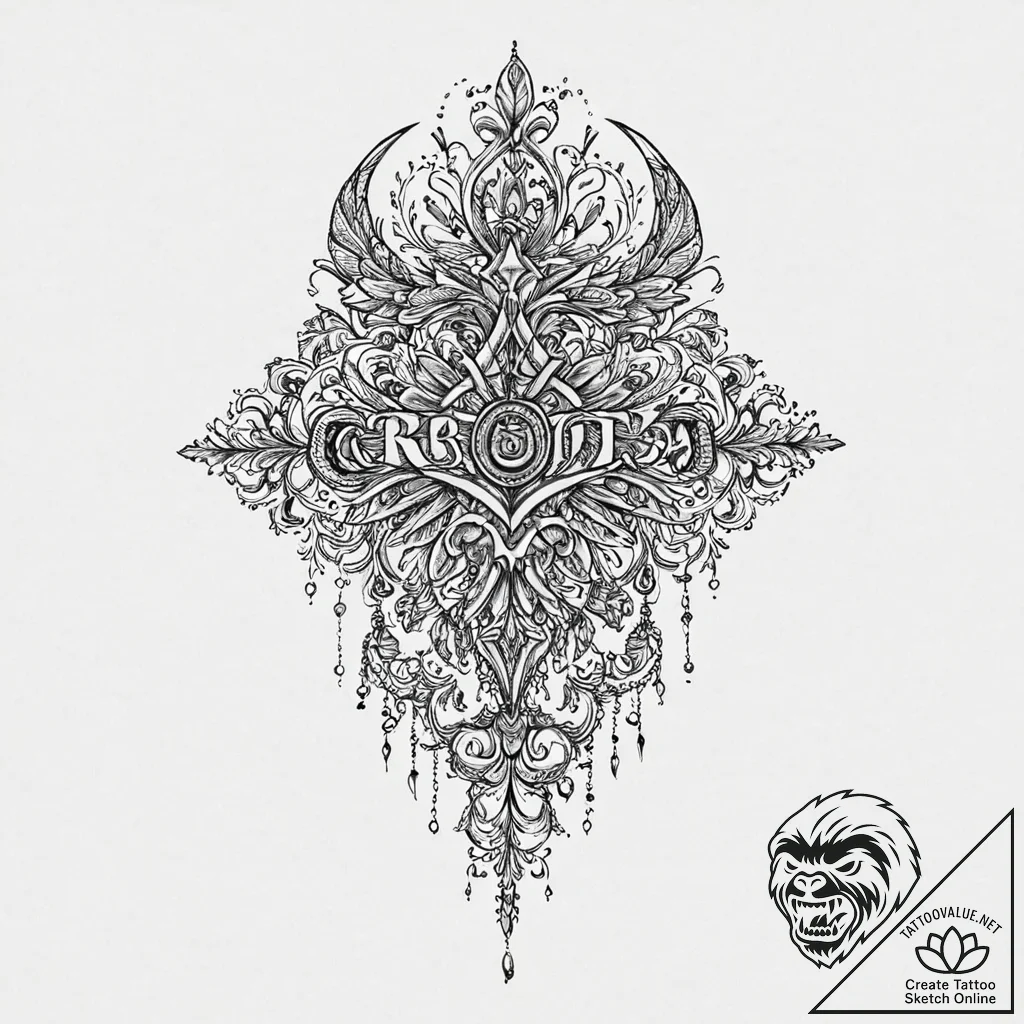 Haunted blade crowned in roots, ink illustrat... - tattoo sketch (№1753634990_0, 27.07.2025 16:49) — tattoovalue.net