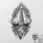 Obelisk rising from bone field, tattoo flash… – tattoo sketch (№1753635395_0, 27.07.2025 16:56) — tattoovalue.net