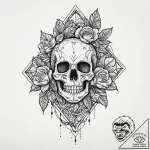 Emerald blade through shattered rose, tattoo… – tattoo sketch (№1753635605_0, 27.07.2025 17:00) — tattoovalue.net