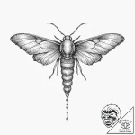 Hawk moth with skull pattern on its back, art… – tattoo sketch (№1753636226_0, 27.07.2025 17:10) — tattoovalue.net