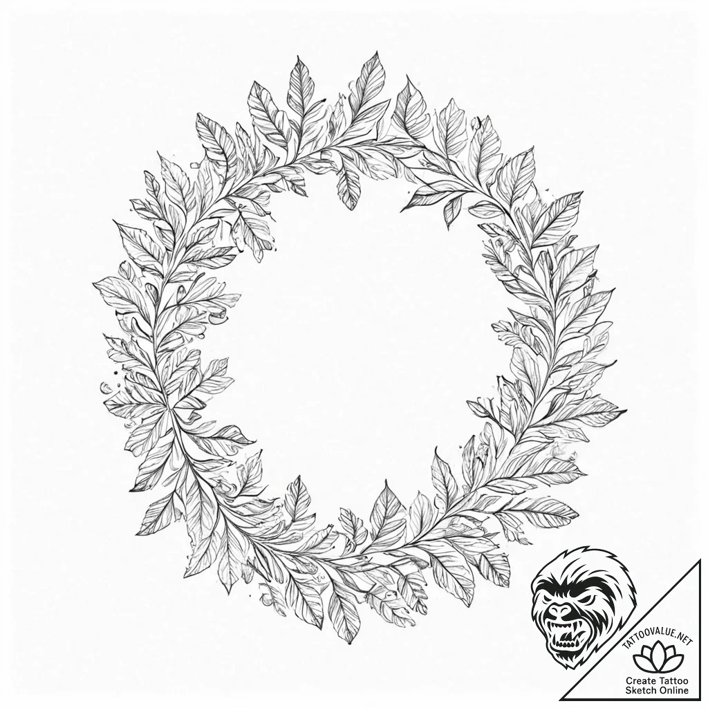A pattern of falling autumn leaves - tattoo sketch (№1753637454_0, 27.07.2025 17:30) — tattoovalue.net