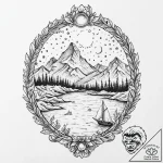 An enchanting aurora borealis illuminating a… – tattoo sketch (№1753638438_0, 27.07.2025 17:47) — tattoovalue.net