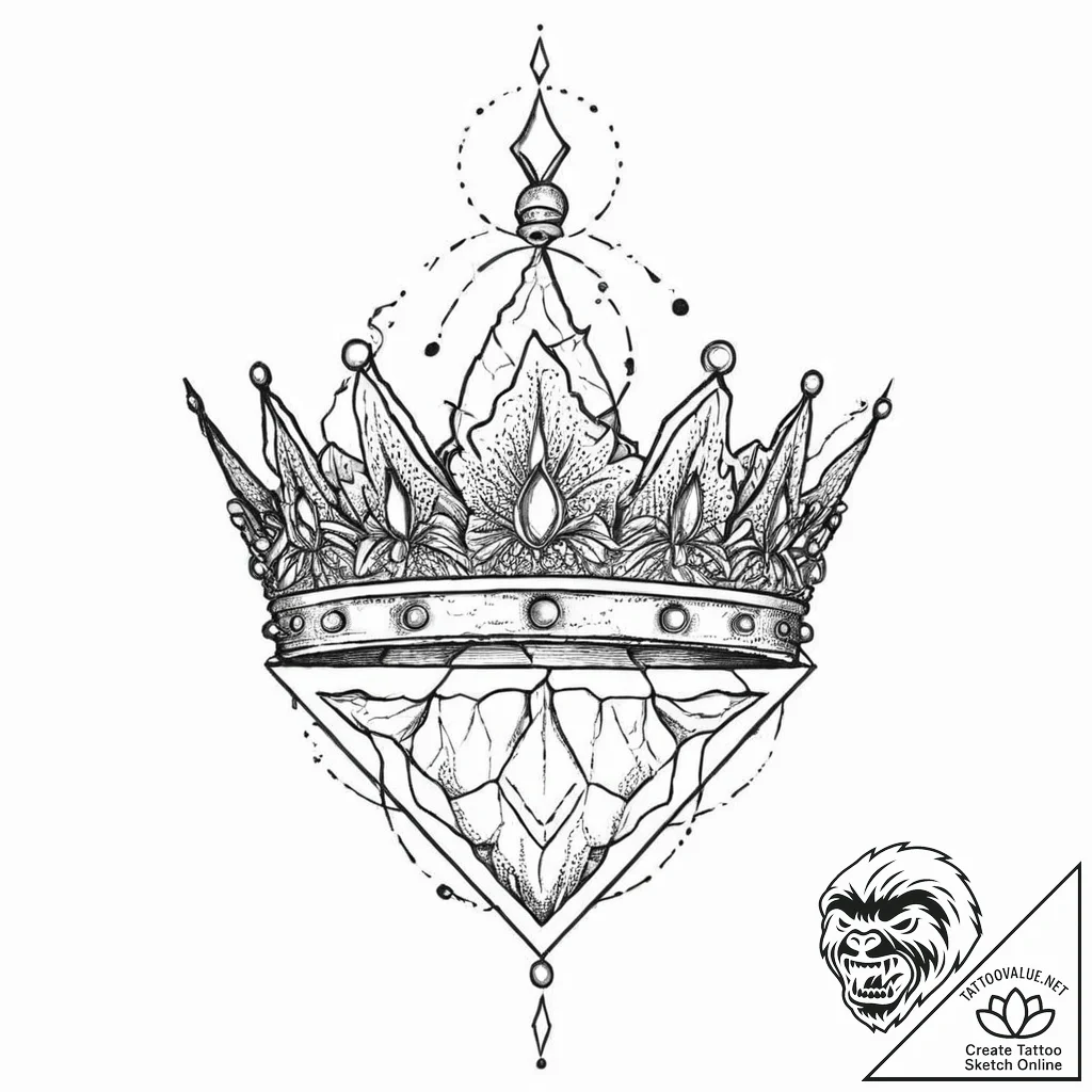 Crown of ice melting slowly, tattoo drawing o... - tattoo sketch (№1753638851_0, 27.07.2025 17:54) — tattoovalue.net